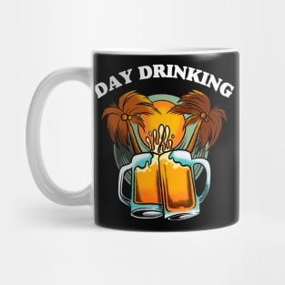 Day Drinking Men Women Retro Sunset Palm Trees Mug